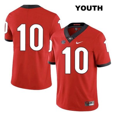 Youth Georgia Bulldogs NCAA #10 Kearis Jackson Nike Stitched Red Legend Authentic No Name College Football Jersey DUL4454DU